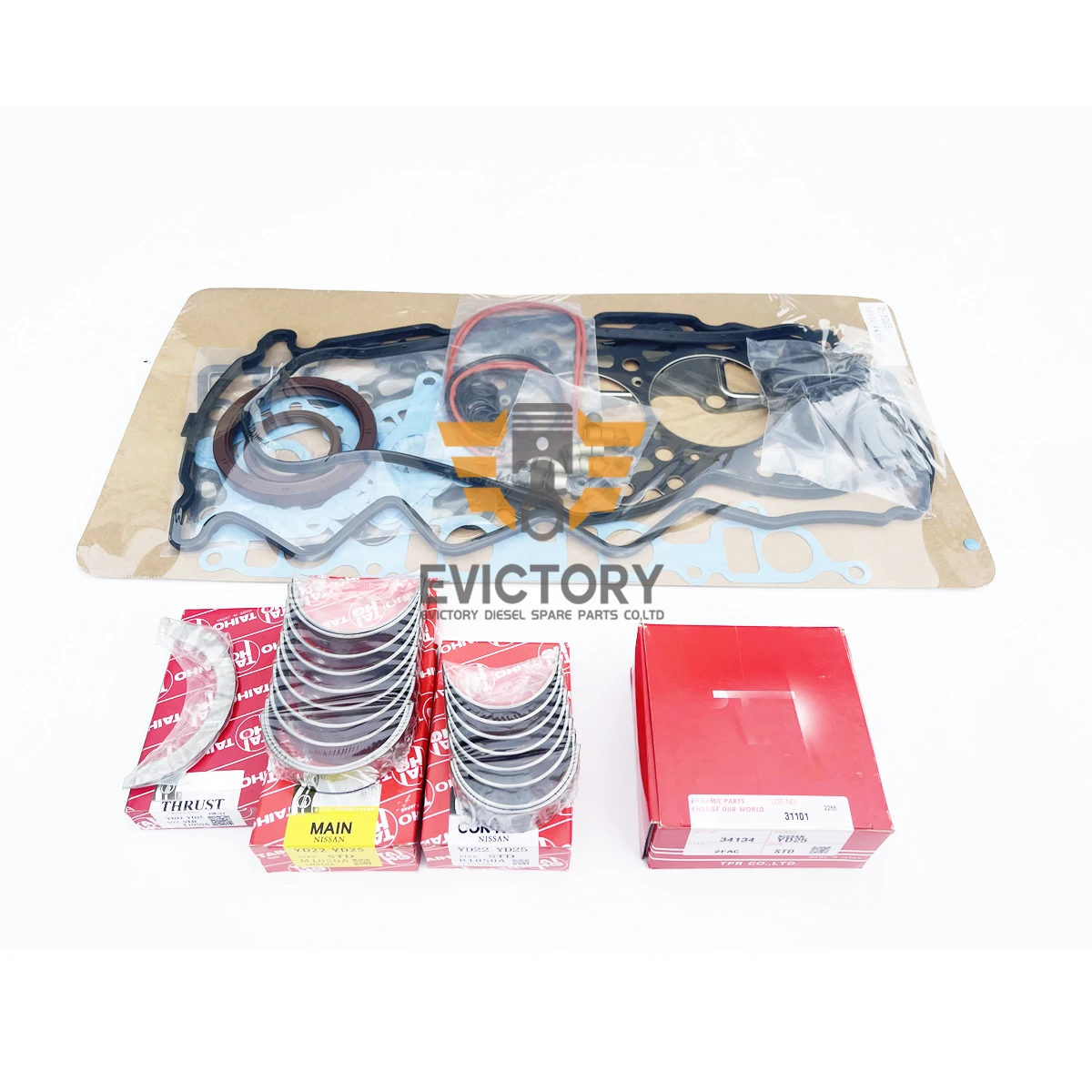 

Поршневое кольцо + комплект прокладок для Nissan бензиновый YD25 YD25T, подшипник коленчатого вала и шатуна