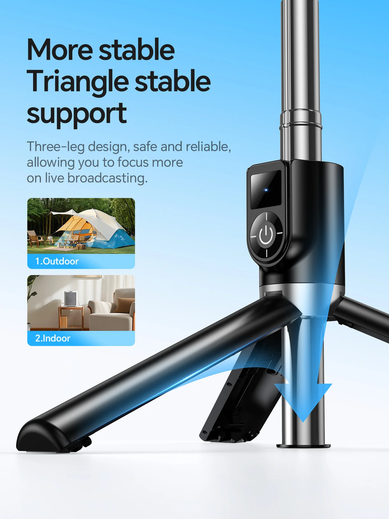 HOCO K20 2-in-1 Selfie Stick Tripod with Bluetooth Remote