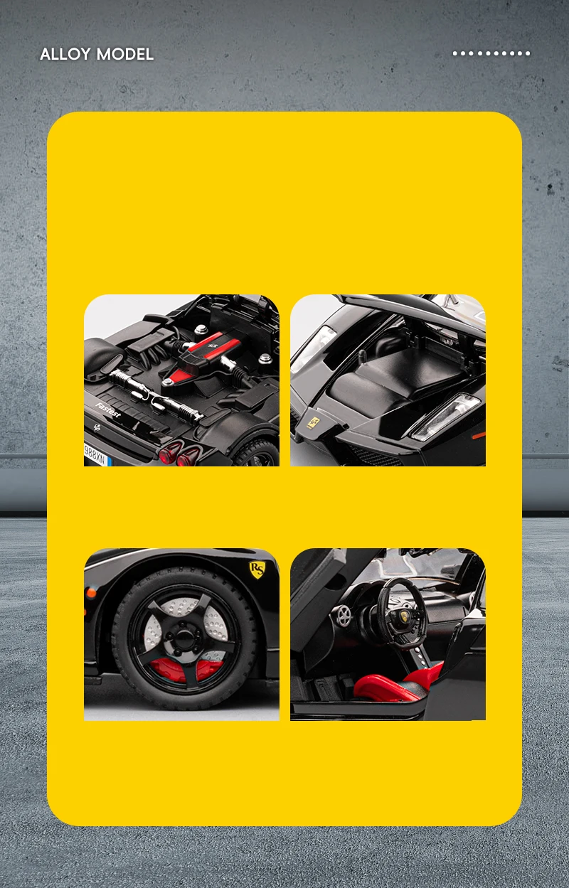 S55f7fa9e5a18488fbcd4d52c46b2d174d 1:24 ENZO Alloy Sports Car Model Diecast Metal Racing Super Vehicles Car Model High Simulation Sound and Light Children Toy Gift