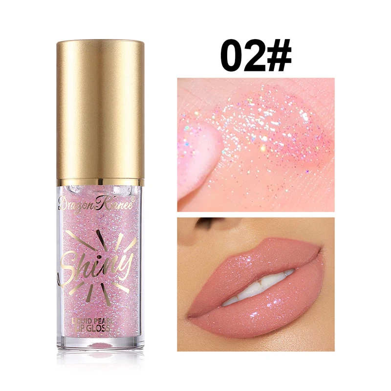 Large Brush Head Mirror Pearlescent Lip Gloss Lip Oil Lip Glaze Hydrating Plump Lip Moisturizing Fine Shimmer Lip Gloss Makeup 5