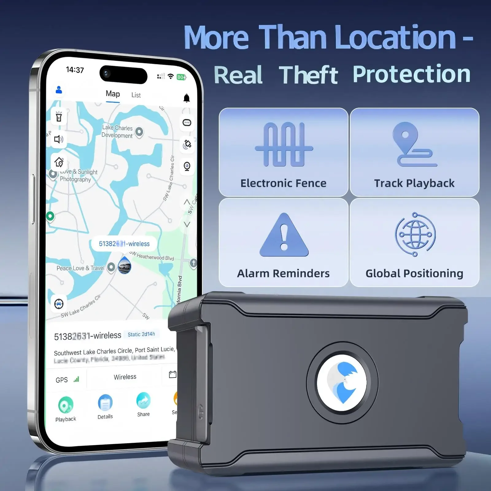 Wireless GPS Tracker for Car Anti-Theft | Global Real-Time Vehicle Locator with IoT SIM | Vibration & Geo-Fence Alarm | 15+ Days 4