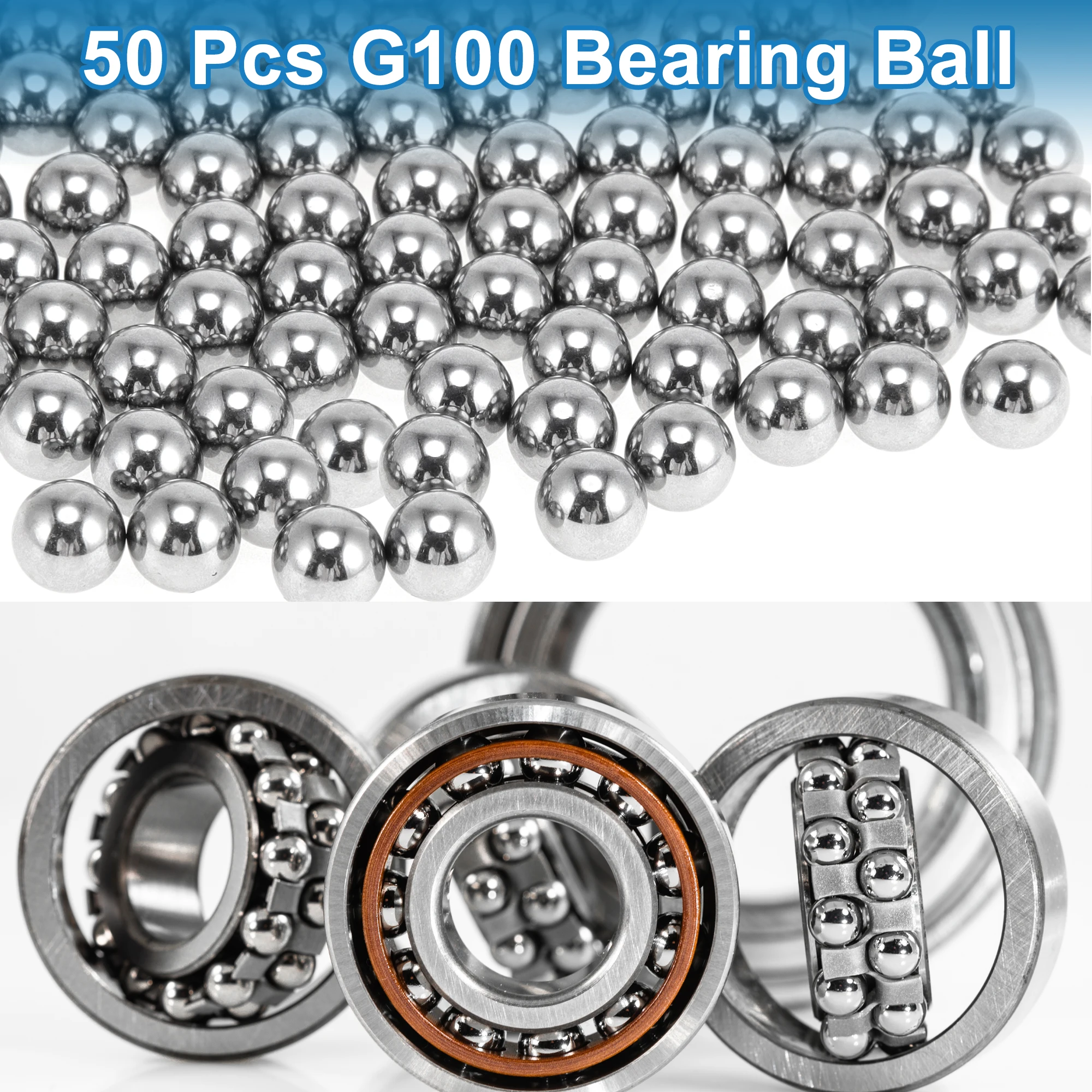X Autohaux 11.5mm 베어링 볼 베어링 스틸 G100 정밀 볼 실버 톤 50개