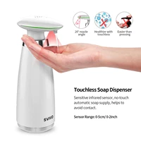 SVAVO ตู้ทําสบู่อัตโนมัติ 350 มล. ซักผ้าอัจฉริยะแบตเตอรี่ขับเคลื่อนเซ็นเซอร์อินฟราเรดห้องครัวห้องน้ําปรับได้ 3 ระดับ 5