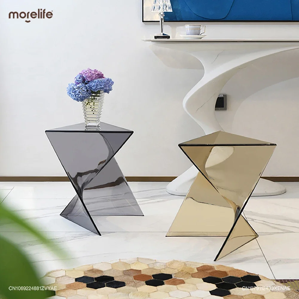 

Nordic Plastic Side Tables Chairs Living Rooms Transparent Shoe Changing Stool Coffee Table Modern Leisure Chair Home Furniture
