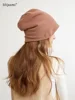 100% Cashmere Caps Simple Solid Hat Double Layers Soft Knit Hat Beanies Fall Winter Spring Warm Caps Skullies Women Bonnet Pure 3