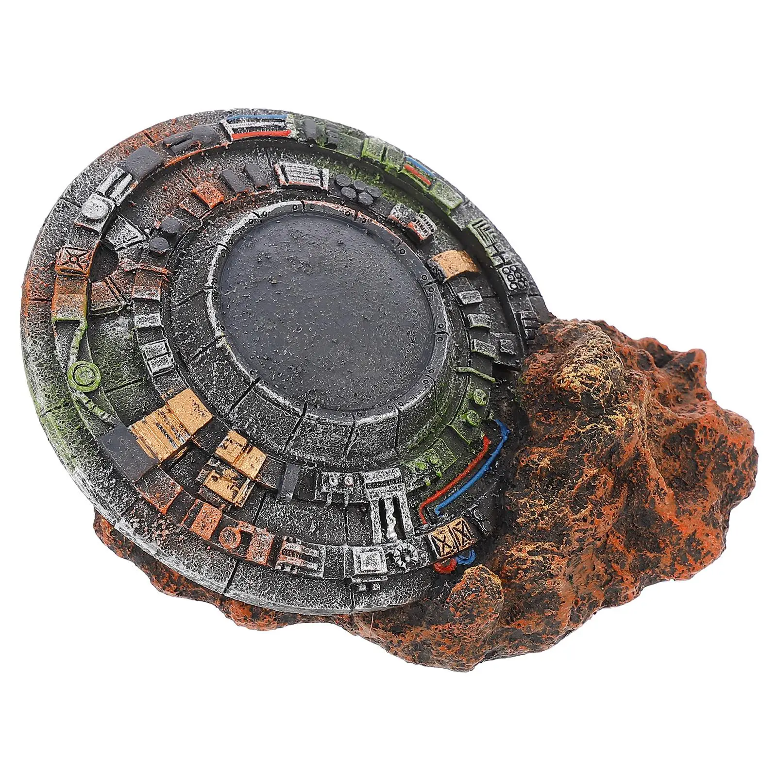 Resin Alien Spaceship Ufo Wreck nament Fish Tank Decor Aquarium Decoration Pet Products Artificial Decor Landscape Accessory