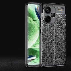 Leather TPU Bumper Case Cover - Soft Protective s for Note13 Pro Plus (Black)