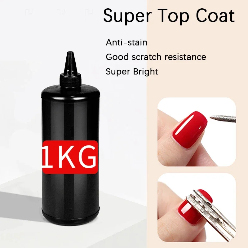 1000mlSuperTopCoatSalonUseBaseTopGelNailPolishMatteTopCoat