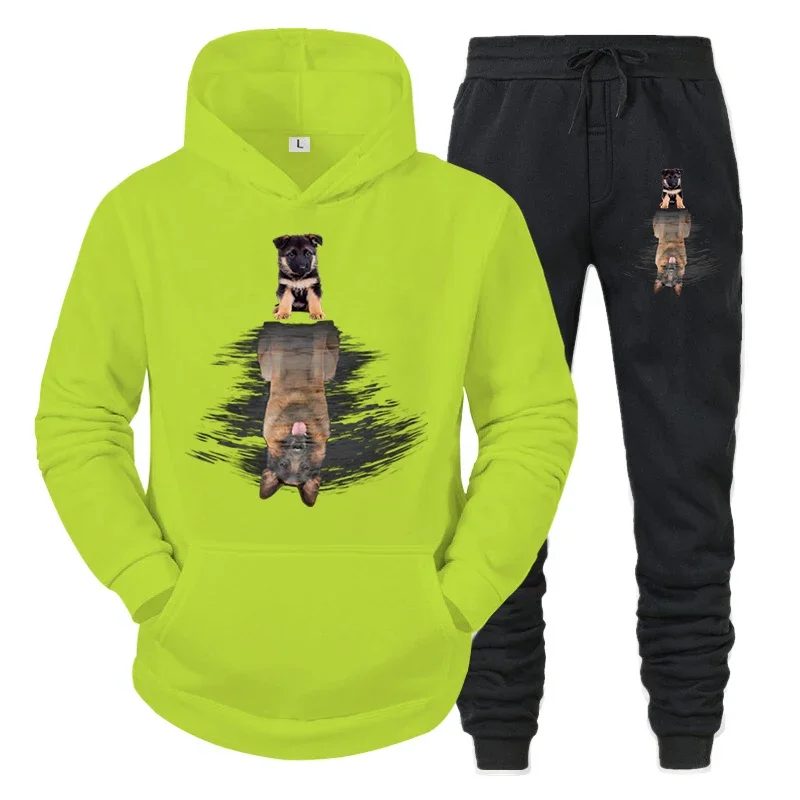 thumbnail image 1 of Chándal para hombre con estampado divertido de perro, ropa deportiva para correr, sudadera con capucha y pantalón de moda, conjunto de 2 piezas para amantes de los perros y animales, conjunto deportiv, 1 of 4