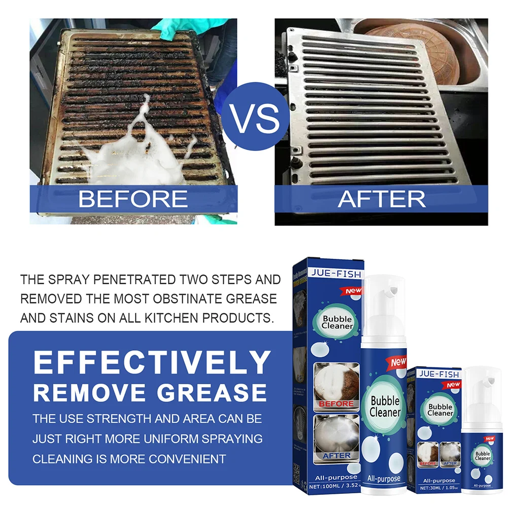 30ml/100ml Oil Stain Bubble Cleaner for House