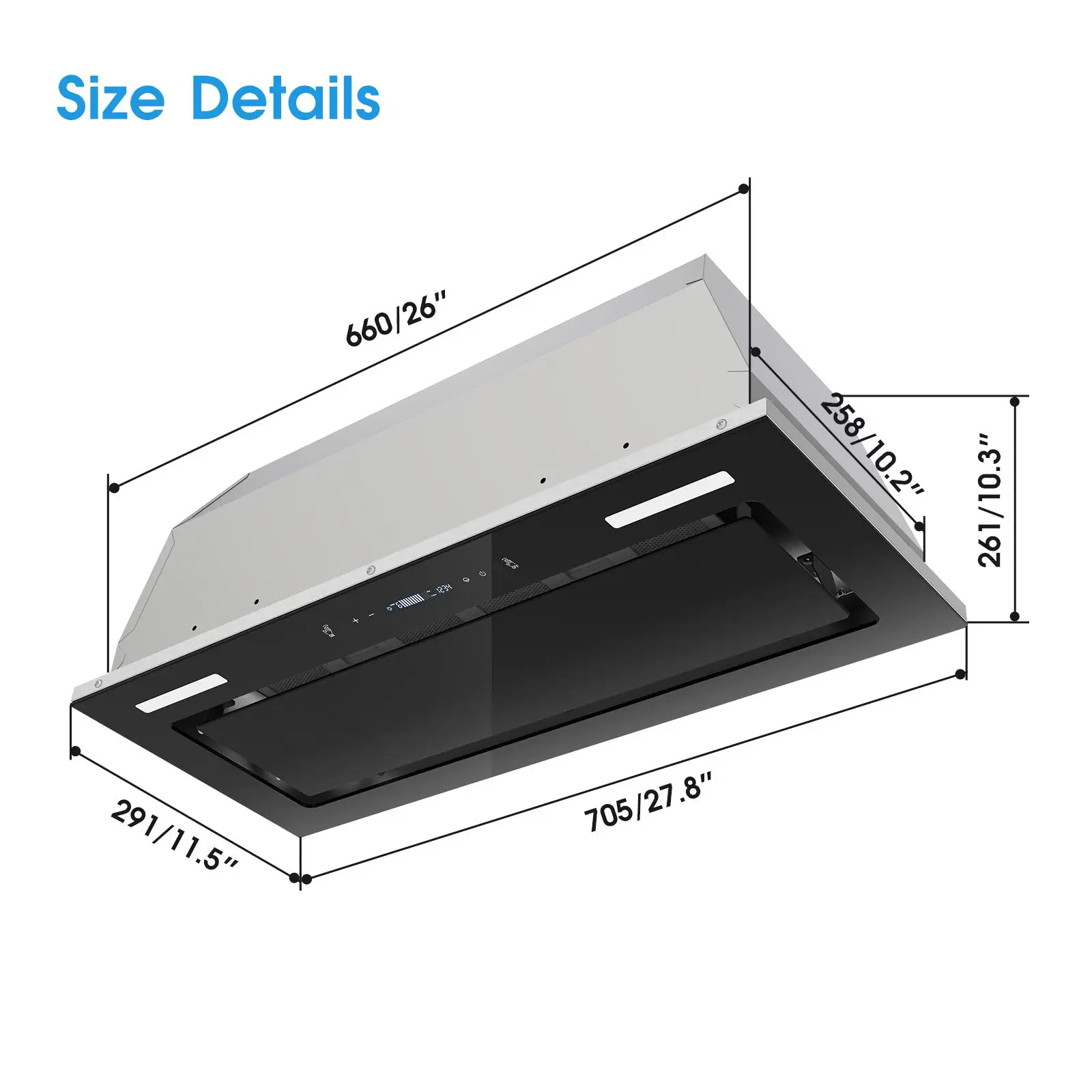 Tieasy 30 inch 900CFM Built-in Gesture Touch Sensing Control Ducted/Ductless Kitchen Range Hood YYB1670T 6
