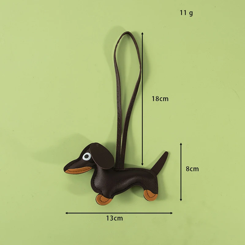 Classic Cute Puppy Dog Bag Accessories Pendant Key Chain Fashion PU Leather Dachshund Key Ring