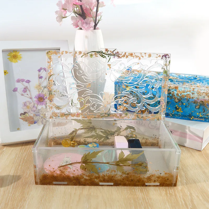 

Diy Mold Square Container Pattern Hollow Assembly Storage Box Organizer Molds For DIY Epoxy Resin Home Decor