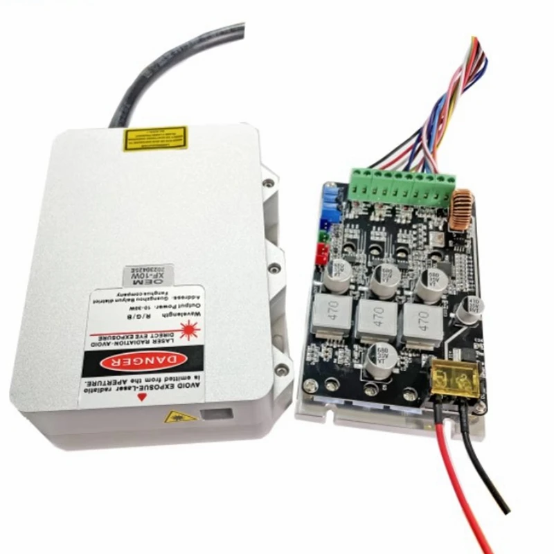 RGB 10W Full Color Laser Module White Light Laser Analog Modulation DC24V TEC Cooling W/ Power Supply