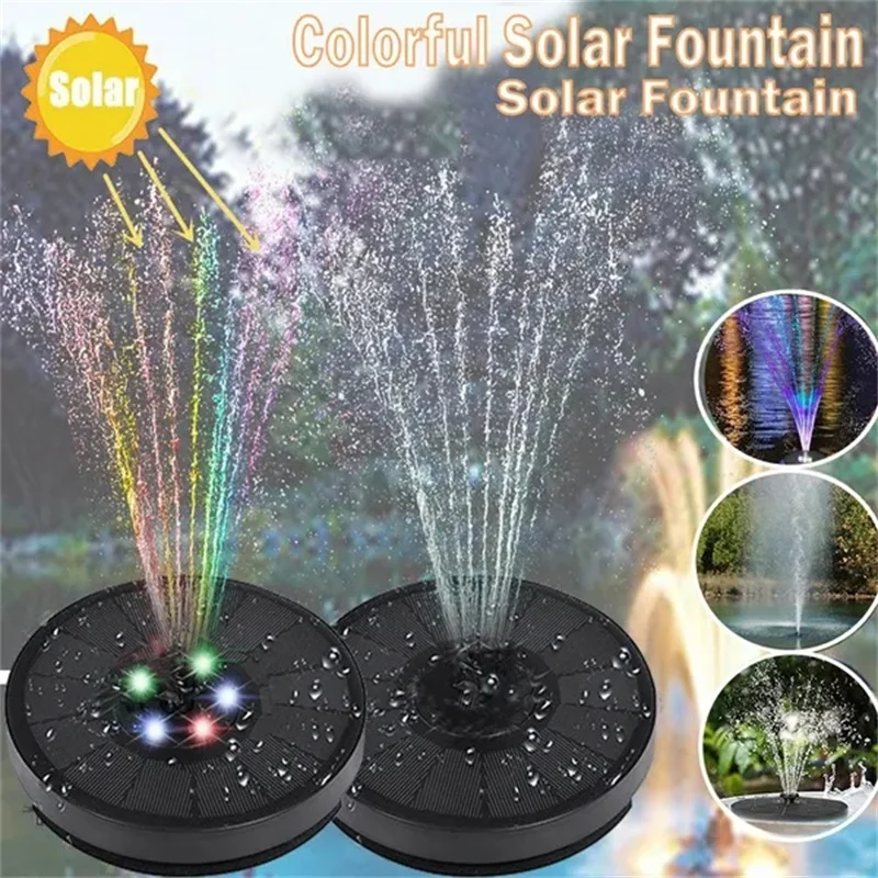 Solar Fountain Solar Fountain Pump Water Fountain Solar Water Pump Garden Pond Fountain Bird Bath Bird Bath Supplies Waterproof Energy-saving Plants Watering Colorful Outdoor Garden Pool Decoration