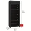 10-layer high-capacity shoe rack with dust cover, 9-compartment shoe rack, space-saving entrance shoe rack, easy to assemble 4