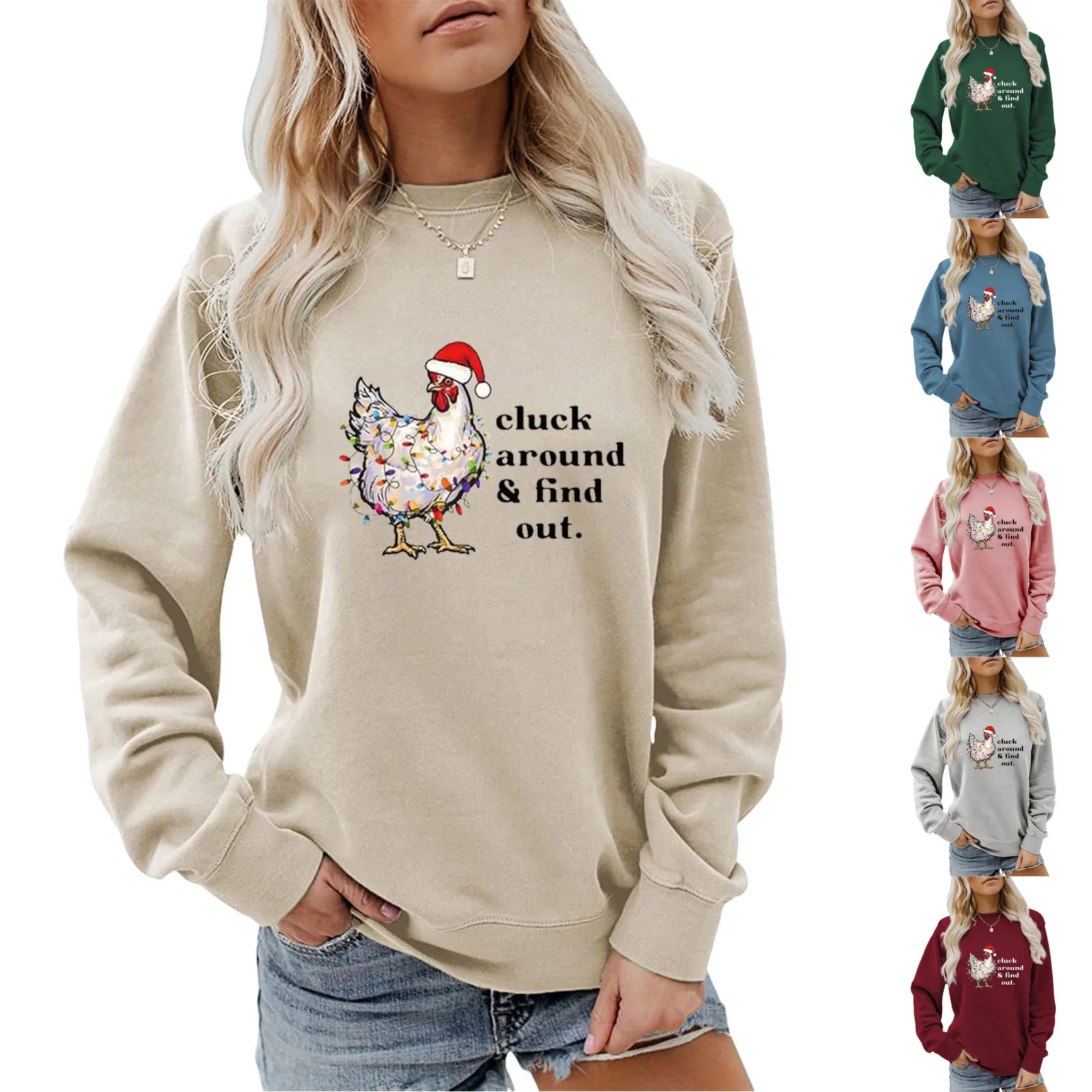

Athletic Crewneck Pullover Women's Autumn Winter Christmas Print Oversized Sweater Drop Shoulder Long Sleeves Oversized Hoodies