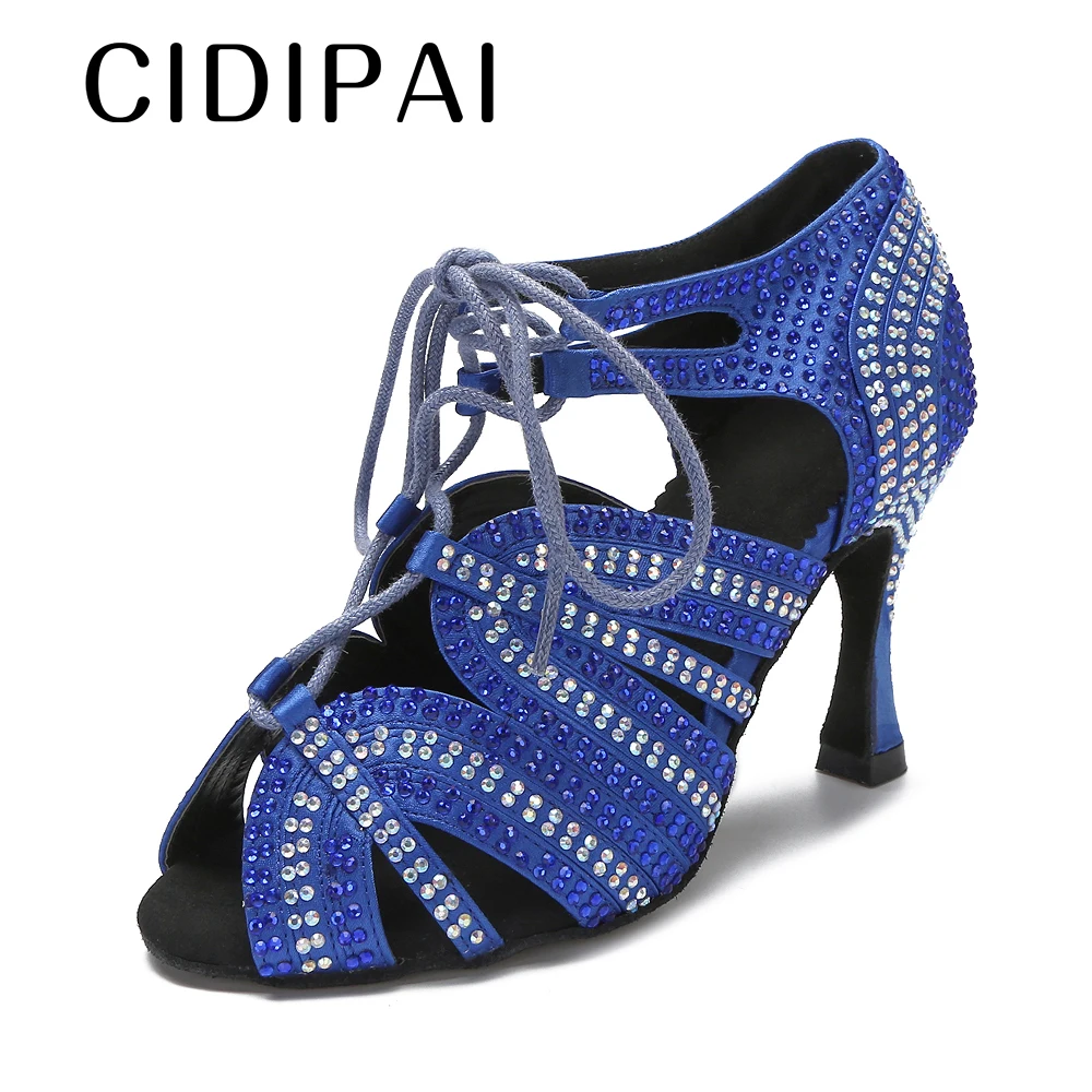 

CIDIPAI Women Latin Dance Shoes Silk Satin Ballroom Dancing Shoes For Girls Soft Bottom Salsa Tango Dance High Heels Party Shoes