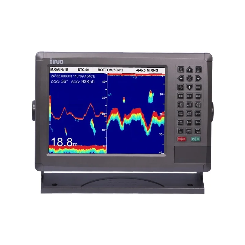 Xf-1069gf 600w 10.4'' Marine Electronics Navigation Communication Digital Sounder Fish Finder Gps Chart Plotter 3 In 1