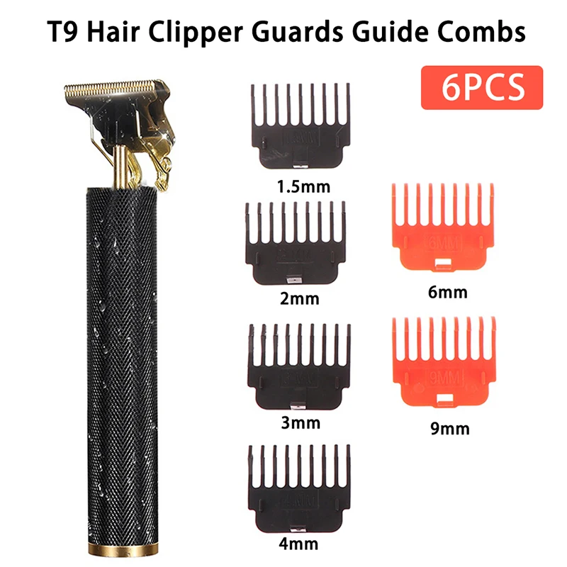 1Set For T9 Hair Clipper Guards Guide Combs Trimmer Cutting Guides Styling Tools Attachment Compatible 1.5mm 2mm 3mm 4mm 6mm 9mm 1 set t9 hair clipper guards guide combs trimmer cutting guides styling tools attachment compatible 1 5 2 3 4 6 9mm