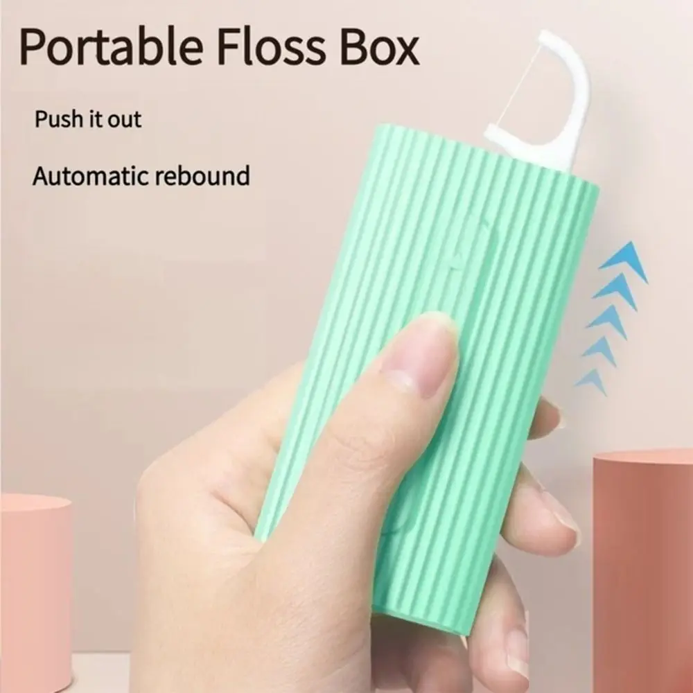 

Flosser Toothpick Oral Cleaning Tooth Care Automatic Case Teeth Flosser Stick Teeth Floss Storage Box Floss Pick Dispenser