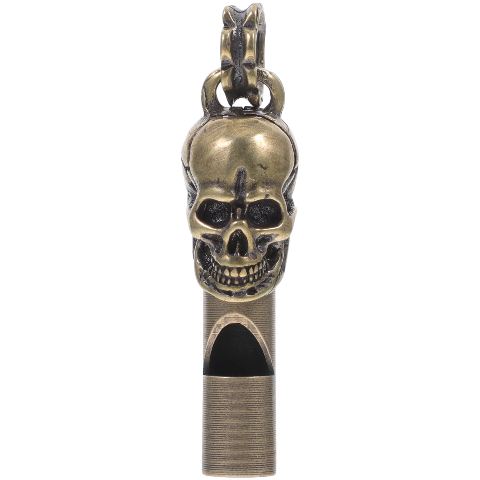 Skull Head Whistle Copper Material Survival Camping Hiking Accessories Signal Spooky Themed Emergency Rescue 6Pcs