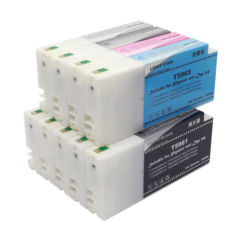 para Cartuchos de Impressora Epson 9908 Pigmento Epson 7908 7890 9890 9908 9710 7710 9910 7910 7900 9910 Cartucho de Tinta T5961-t5969 T596a T596b - Imagem 2