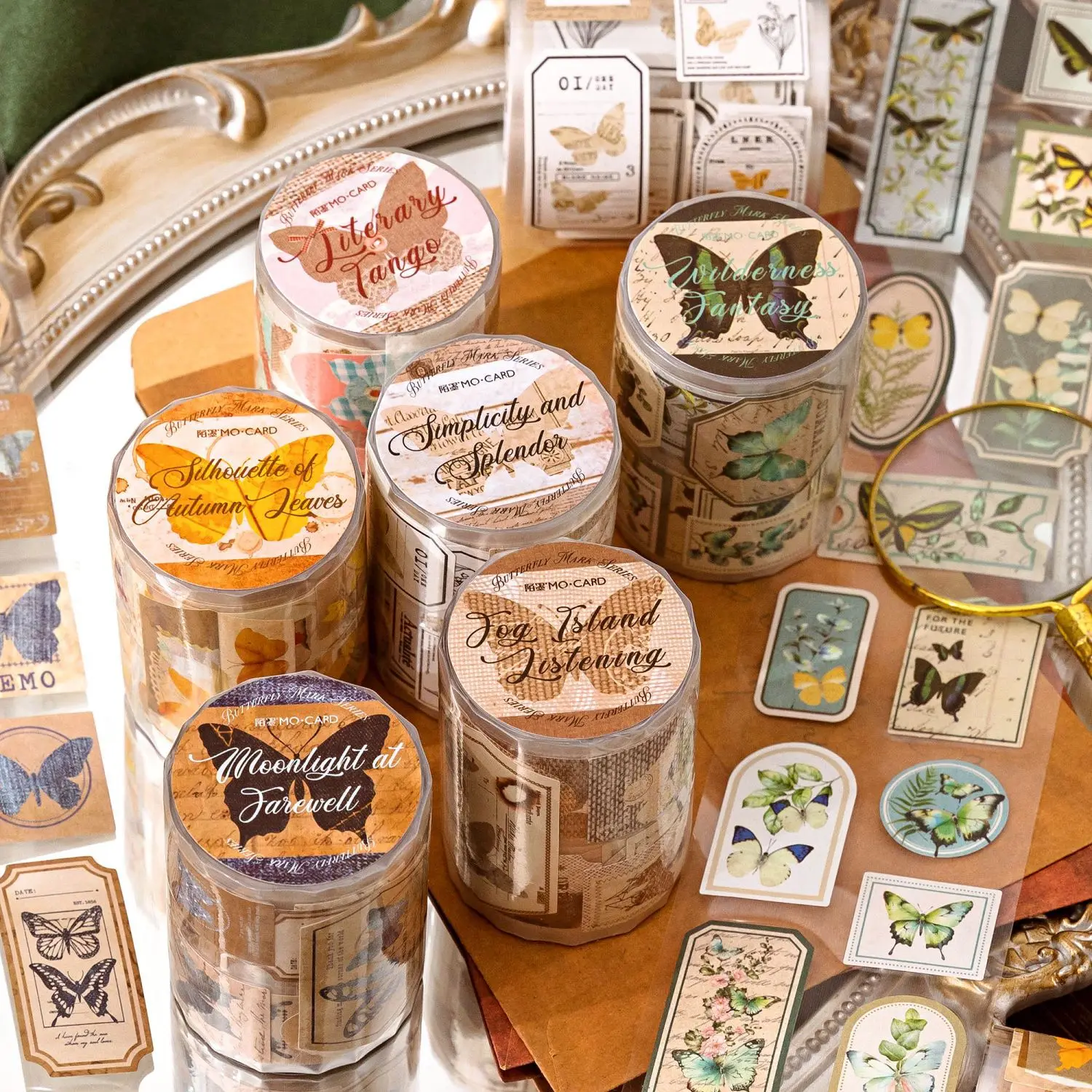

Card Lover 55mm*2m [Butterfly Mark Series] Vintage Journal Masking Tape Writable Paper Washi Tape Scrapbooking Scrapbook Kit