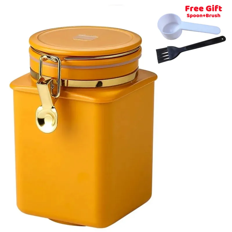 

1100ML Large Capacity Coffee Storage Container One-way Exhaust Sealed Tank Coffee Beans Can Sealing Filling Coffee Jar Storage