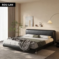 Lit souple minimaliste moderne lit en cuir chambre principale lit souple lit de mariage lit Double créatif 2