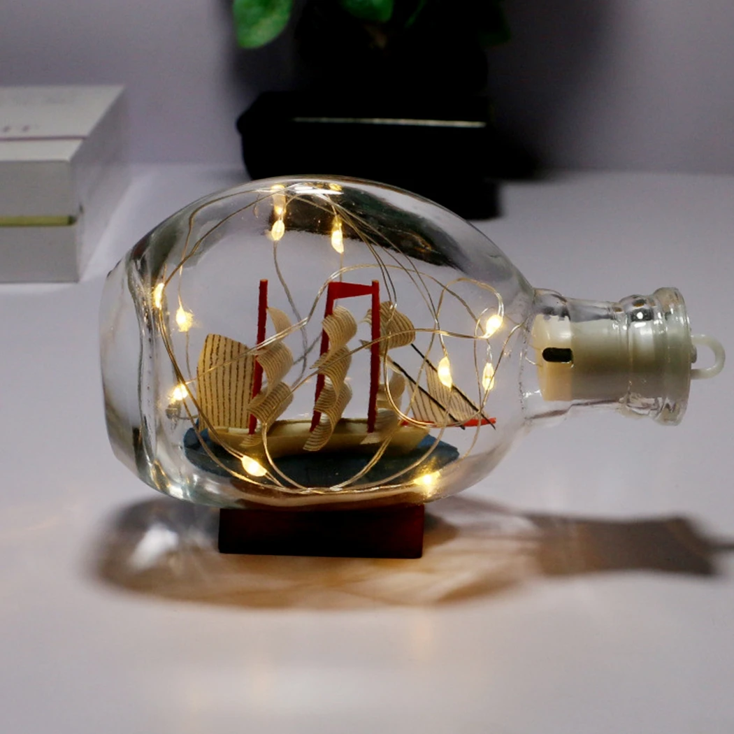  LAMF Drift Bottle Decor, Sailing Boat in Wishing
