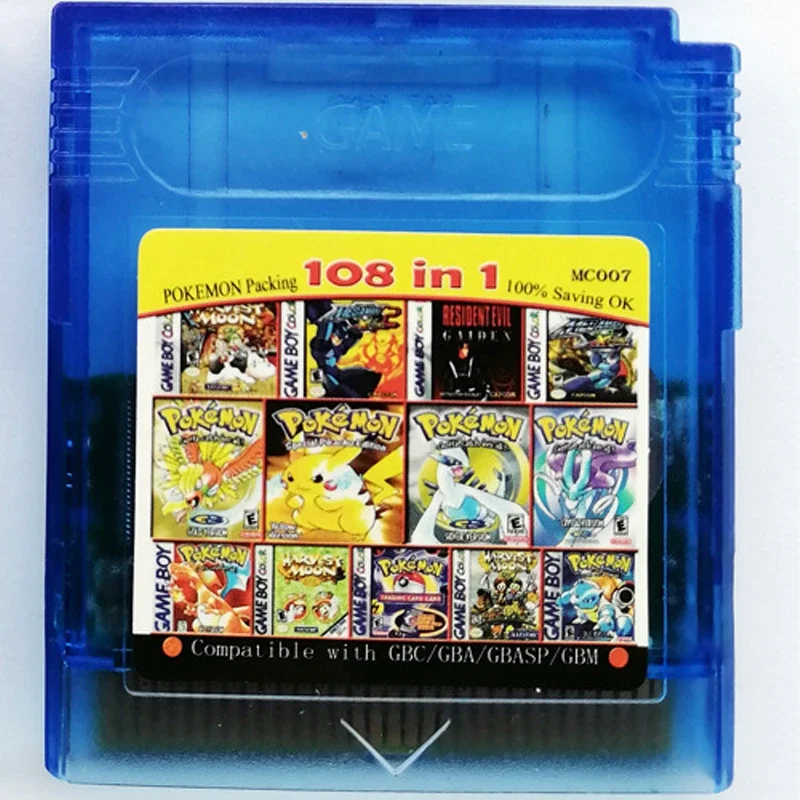 GBC GBA NDS Game Cartridge Card 61 In 1 108 In 1?Colourful For Video Game Console Classic Card