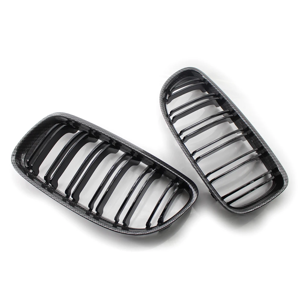 

A Pair Car Front Bumper Grill For BMW E90 E91 3 Series 320i 325i 328i 330i 2009-2012 Carbon Fiber Look Front Kidney Grille