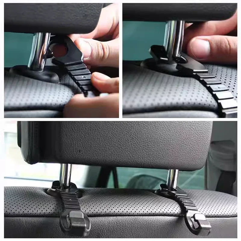 Universal Headrest Mount Car Seat Back Hanging Hook Fastener & Clip Seat Hanger Purse Bag Organizer Holder 1/2/4PCS Vehicle Hook car seat headrest hooks