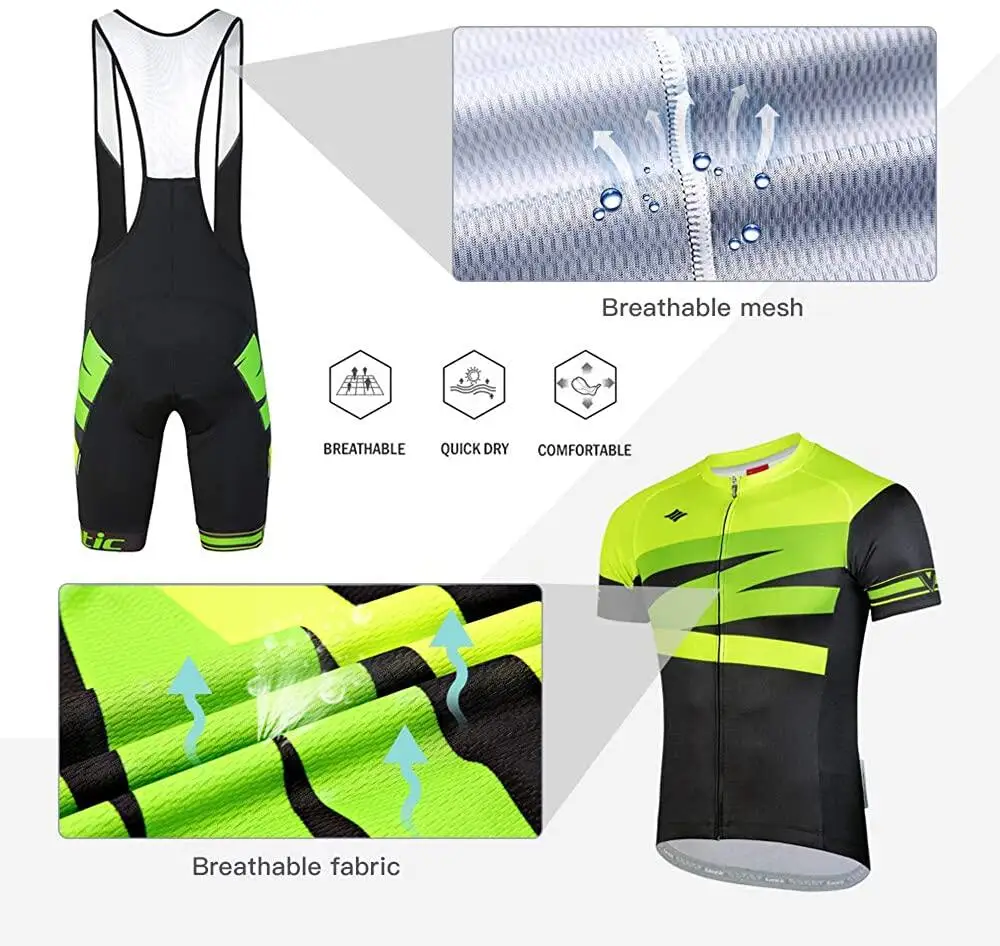 Santic Men Cycling Suits Cyling Jersey Bib Shorts MTB Bike Clothes Bicycle Jersey Sets for Men K20MT146