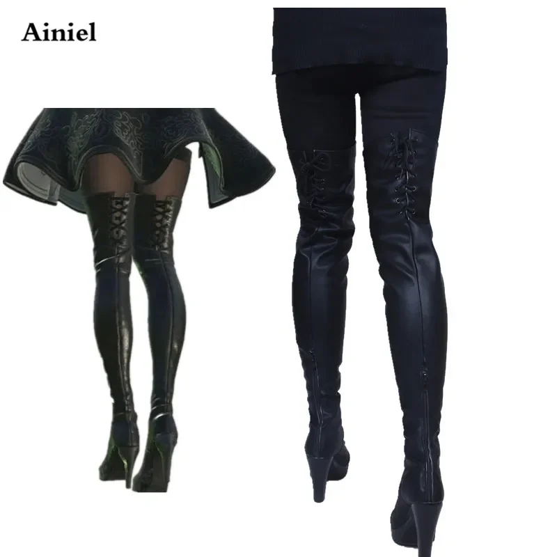 

Ainiel NieR: Automata YoRHa No.2 Type B Cosplay Shoes 2B Cosplay Boots for Women Girl Halloween High Heels Shoes Custom made