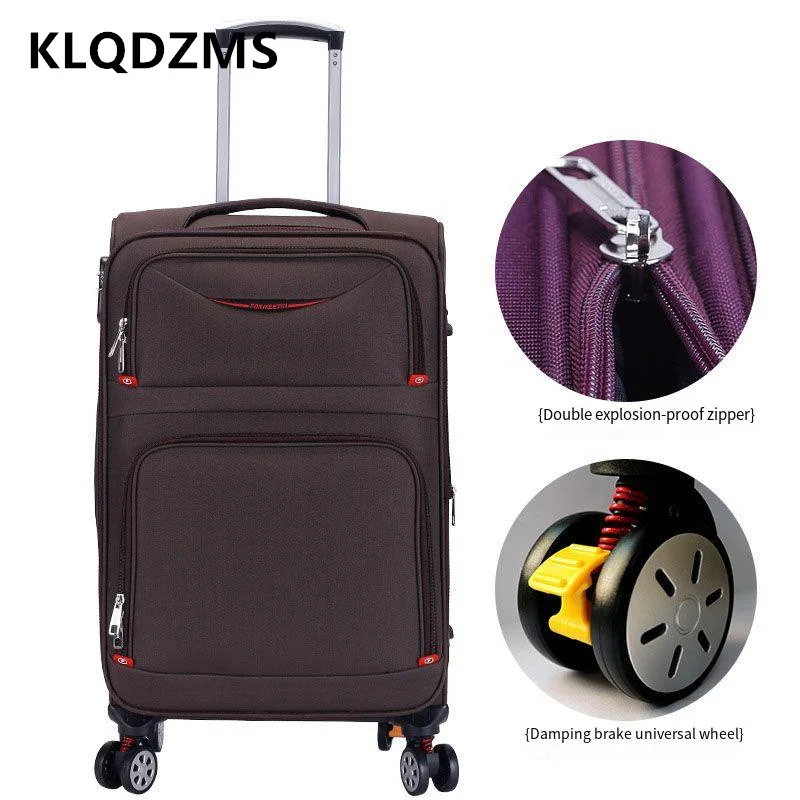 

KLQDZMS 20"22"24"26"28 Inch New Suitcase Oxford Cloth Trolley Case Men and Women Travel Bag Universal Wheel Rolling Luggage