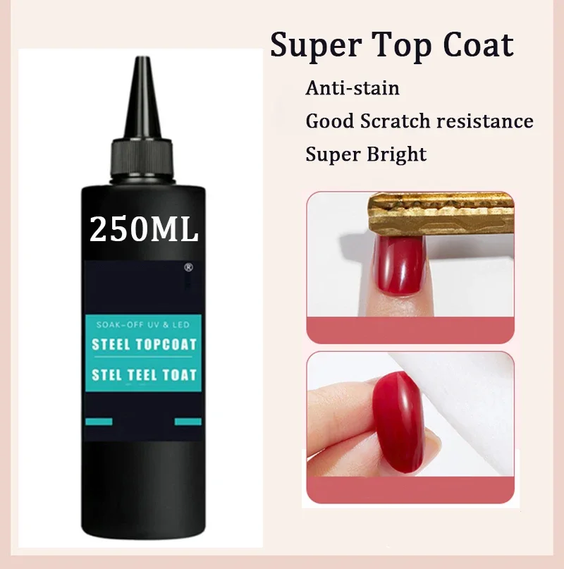 

250ml Base Top Coat Gel Polish UV Function Gel Soak off Ruber Base Gel Nail Art Manicure Gel Lak Varnish Primer Reinfore Gel