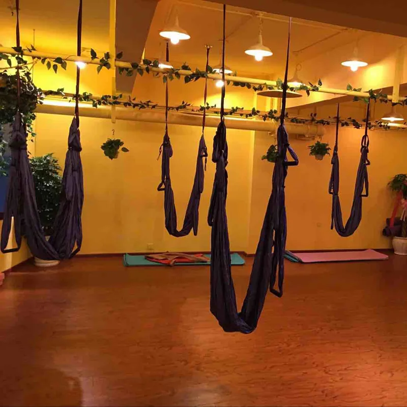 Yoga Hammock Full Set Aerial Yoga Hammock+Hanging Belt+Ceiling Plates Anti-Gravity Nylon Pilates Flying Swing Home GYM Fitness 2.5*1.5m