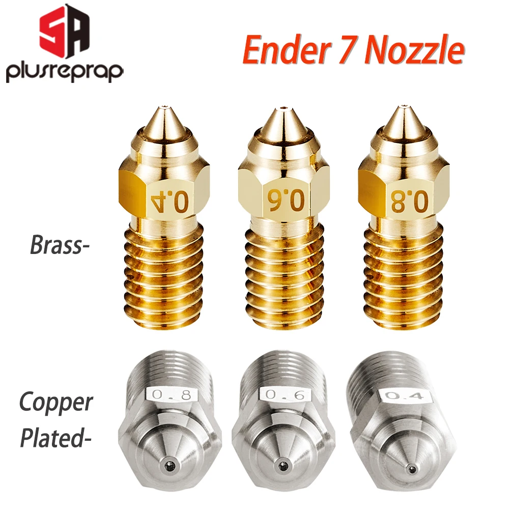 Ender 7 Spider Hotend Brass Nozzle 0.4mm 0.6mm Plated Copper