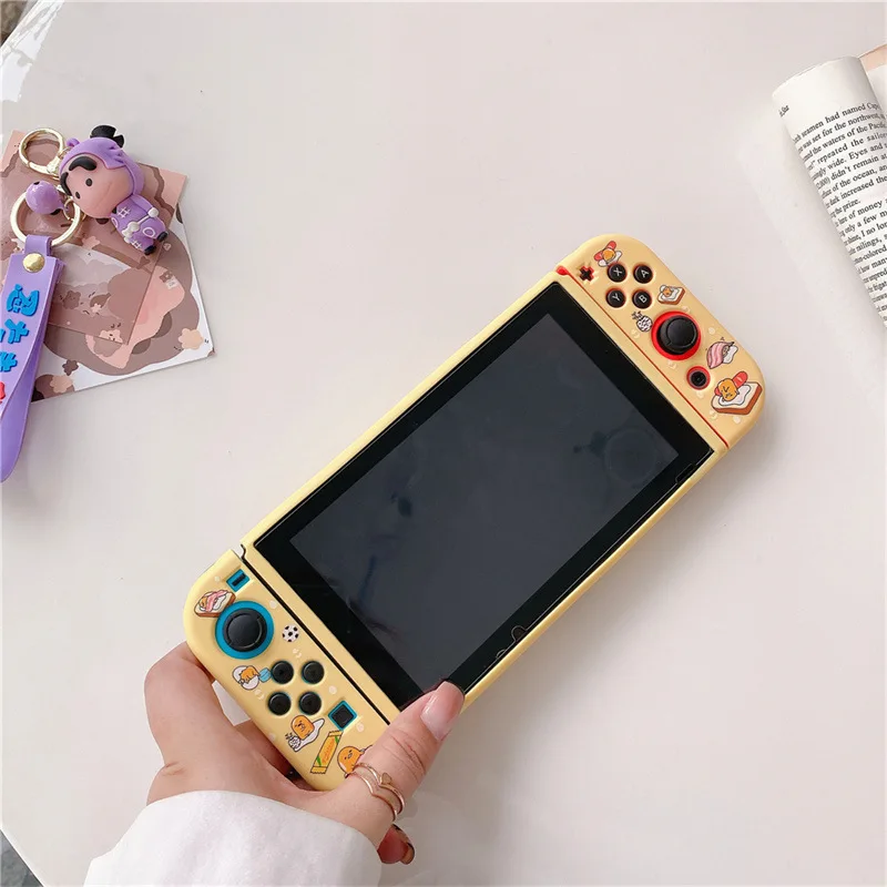 Nintendo Switch 本体 Gudetama ステッカー付き Sanrio Gudetama Anime TPU Soft Case Joycon Protective Shell