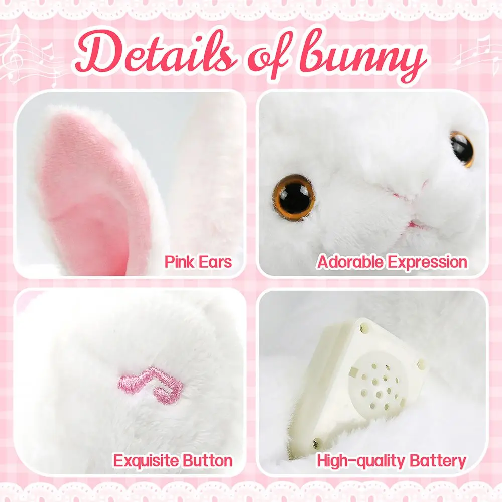 38cm LED Light Musical Glow Stuffed Animals Bunny Rabbit Luminous Toys Gift for Girls Soft Cute Colorful Plush Toy Kids plush toy