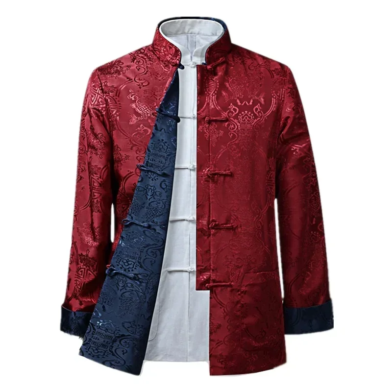 Chinese Dress Men Chinese Dragon Shirt Kung Fu Coats Tang Suit Traditional Chinese Clothing Jackets Hanfu lapel shirt,chinese dress