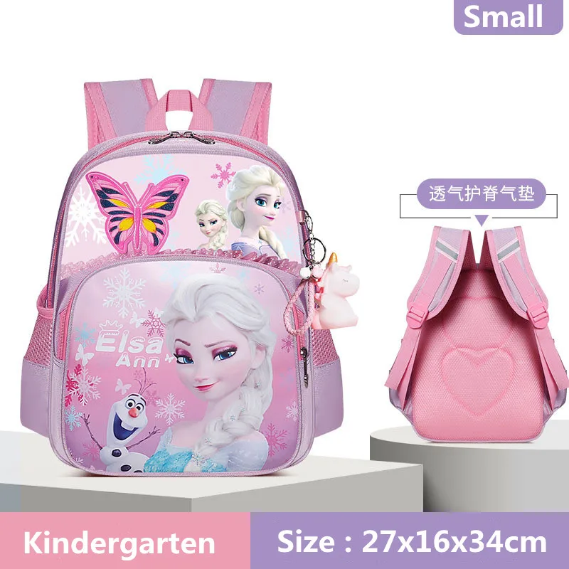 Disney New Frozen School Bags For Girls Elsa Anna Grade 1-6 Primary Student Shoulder Orthopedic Backpack Large Capacity Mochila