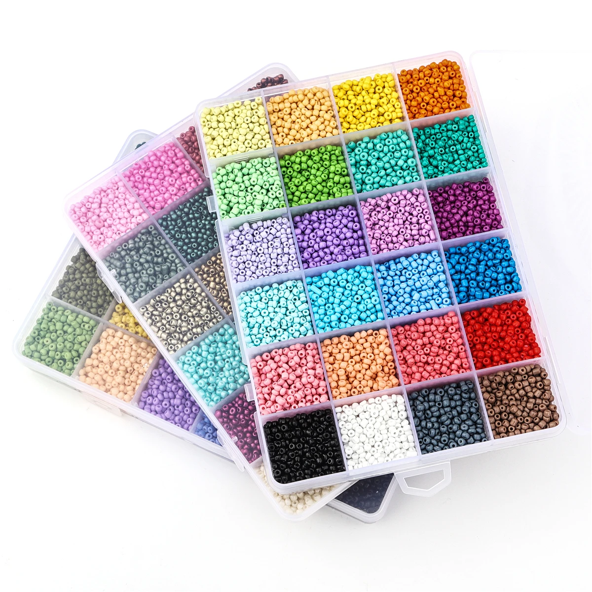 Rice Beads 24Grid Set 24 Color Solid Painted Rice Beads 3mm Unique Loose Beads Handcrafted DIY Jewelry Earrings Necklaces