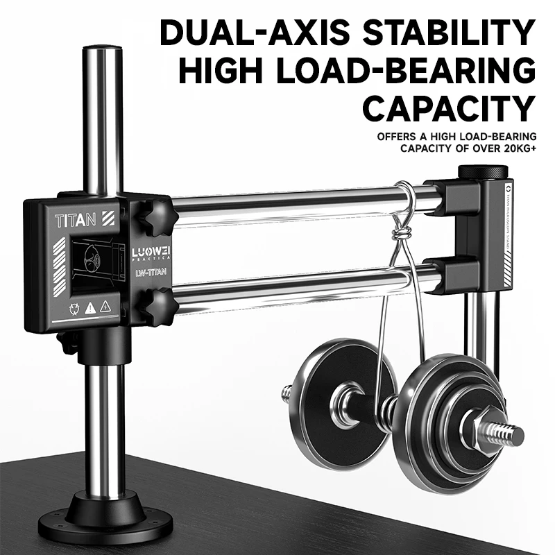 LUOWEI LW-GK02 Dual-Axis Microscope Stand 360&deg; Rotatable Swing Aluminum Stand Microscope Articulating Arm Bracket