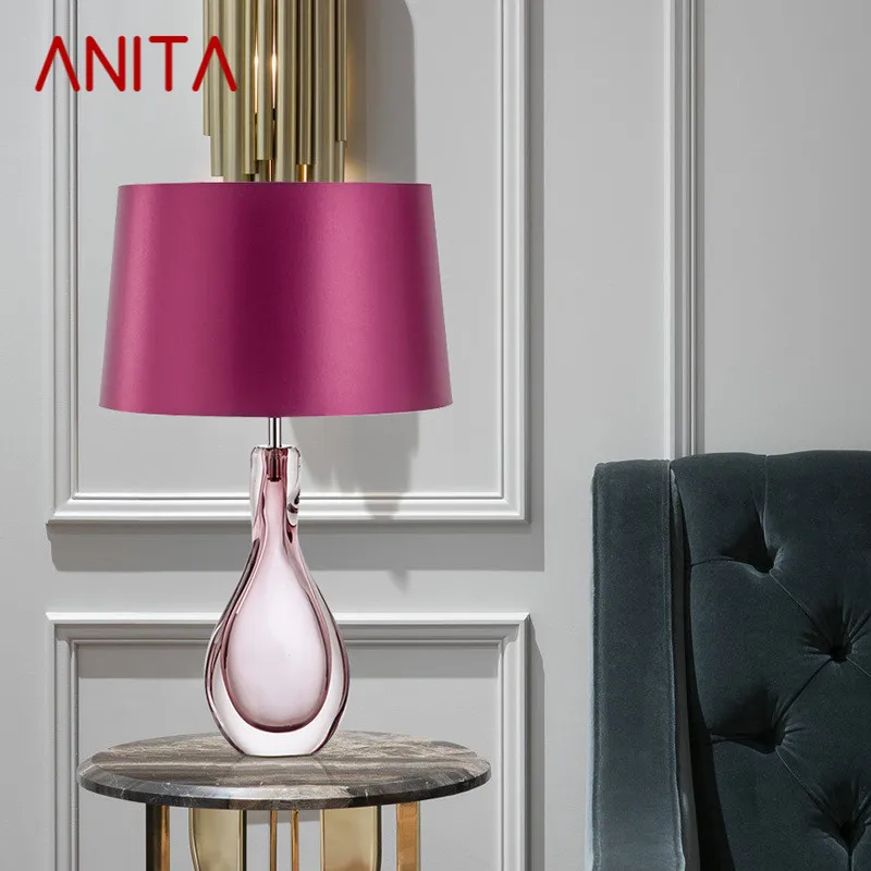 

ANITA Nordic Modern Glaze Table Lamp Fashionable Art Iiving Room Bedroom Hotel LED Personality Originality Desk Light