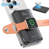 NEWDERY 4 in 1 Magnetic Power Bank Portable Charger for Apple Watch/iPhone 16/15/14/13/Airpods/Galaxy Magsafe Battery Pack 1