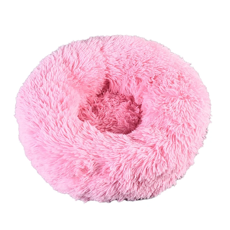 1 Pz Super Soft Pet Bed Pink Cotton Kennel Dog Round Cats Winter Warm Sleeping Bag Lungo Peluche Puppy Cushion