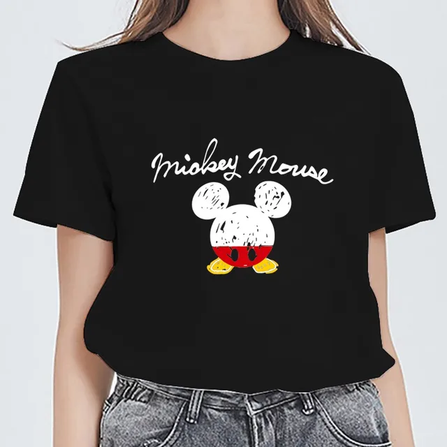 Mickey Mouse Minnie Mouse Kawaii Unisex Harajuku T Shirts Cartoon Gothic Women's T-shirt Basic Mens Clothing Tops Tees Summer 5